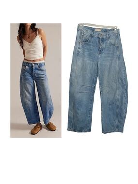 We The Free Good Luck Mid-rise Barrel Jeans